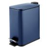 imagemDesign Rectangular Pedal Bin  5 L Metal Waste Bin with Pedal Lid and Plastic Bucket Insert  Household Rubbish Bin for Bathroom Kitchen and Office  BeigeNavy