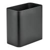 imagemDesign Small Metal 24 Gallon Trash Can Wastebasket Garbage Bin for Bathroom Slim Rubbish Waste Trashcans MasterGuest Bath Bedroom Garage Mirri Collection Gray 23578MDBSTBlack