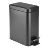 imagemDesign Small Modern 13 Gallon Rectangle Metal Lidded Step Trash Can Compact Garbage Bin with Removable Liner Bucket and Handle for Bathroom Kitchen Craft Room Office Garage  BlackBlack