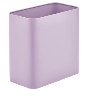 imagemDesign Small Metal 24 Gallon Trash Can Wastebasket Garbage Bin for Bathroom Slim Rubbish Waste Trashcans MasterGuest Bath Bedroom Garage Mirri Collection Gray 23578MDBSTLight Purple