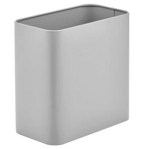 imagemDesign Small Metal 24 Gallon Trash Can Wastebasket Garbage Bin for Bathroom Slim Rubbish Waste Trashcans MasterGuest Bath Bedroom Garage Mirri Collection Gray 23578MDBSTGray