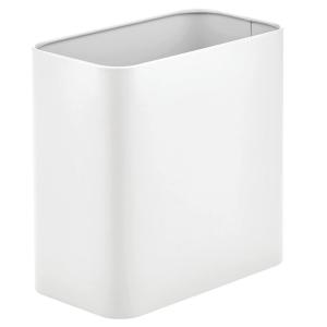 imagemDesign Small Metal 24 Gallon Trash Can Wastebasket Garbage Bin for Bathroom Slim Rubbish Waste Trashcans MasterGuest Bath Bedroom Garage Mirri Collection Gray 23578MDBSTWhite