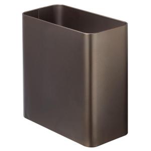 imagemDesign Stainless Steel Slim Rectangular Modern Metal 26 Gallon Trash Can Wastebasket BronzeBronze