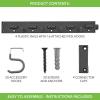 imagemDesign Adjustable Metal Steel Wall Mounted Storage Rack 20 Hook 64quot Long Black