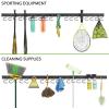 imagemDesign Adjustable Metal Steel Wall Mounted Storage Rack 20 Hook 64quot Long Black