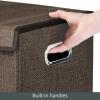 imagemDesign Extra Large Divided Laundry Hamper Basket with Removable Lid Builtin Handles  Portable and Foldable for Compact Storage  Chrome Handles  CreamEspresso BrownEspresso