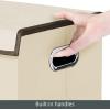 imagemDesign Extra Large Divided Laundry Hamper Basket with Removable Lid Builtin Handles  Portable and Foldable for Compact Storage  Chrome Handles  CreamEspresso BrownCreamEspresso