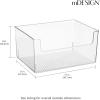 imagemDesign Large Modern Plastic Open Front Dip Storage Organizer Bin Basket for Kitchen Organization  Shelf Cupboard Cabinet and Pantry Organizing Decor  Ligne Collection  Clear
