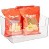 imagemDesign Large Modern Plastic Open Front Dip Storage Organizer Bin Basket for Kitchen Organization  Shelf Cupboard Cabinet and Pantry Organizing Decor  Ligne Collection  Clear