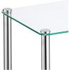 imagemDesign MetalGlass 3Tier Storage Tower Narrow Shelving Display Unit Open Glass Shelves MultiUse Stand for Living Room Bathroom Home Office Hallway Bedroom Organization  ChromeClearSilverClear