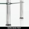 imagemDesign MetalGlass 3Tier Storage Tower Narrow Shelving Display Unit Open Glass Shelves MultiUse Stand for Living Room Bathroom Home Office Hallway Bedroom Organization  ChromeClearSilverClear