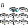 imagemDesign Plastic Desk Organizer and Storage Bin wPull Out Drawer  Shallow Stackable Office Storage Container for Office Supplies  Desktop Drawer Organizer  Lumiere Collection  8 Pack BlackClear
