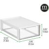 imagemDesign Plastic Desk Organizer and Storage Bin wPull Out Drawer  Shallow Stackable Office Storage Container for Office Supplies  Desktop Drawer Organizer  Lumiere Collection  8 Pack WhiteClear