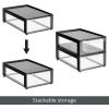 imagemDesign Plastic Desk Organizer and Storage Bin wPull Out Drawer  Shallow Stackable Office Storage Container for Office Supplies  Desktop Drawer Organizer  Lumiere Collection  8 Pack BlackClear