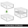 imagemDesign Plastic Desk Organizer and Storage Bin wPull Out Drawer  Shallow Stackable Office Storage Container for Office Supplies  Desktop Drawer Organizer  Lumiere Collection  8 Pack WhiteClear