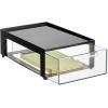 imagemDesign Plastic Desk Organizer and Storage Bin wPull Out Drawer  Shallow Stackable Office Storage Container for Office Supplies  Desktop Drawer Organizer  Lumiere Collection  8 Pack BlackClear