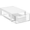 imagemDesign Plastic Desk Organizer and Storage Bin wPull Out Drawer  Shallow Stackable Office Storage Container for Office Supplies  Desktop Drawer Organizer  Lumiere Collection  8 Pack WhiteClear