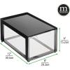 imagemDesign Plastic Desk Organizer and Storage Bin wPull Out Drawer  Stackable Office Storage Container for Office Supplies  Desktop Drawer Organizer  Lumiere Collection  8 Pack  BlackClear