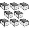 imagemDesign Plastic Desk Organizer and Storage Bin wPull Out Drawer  Stackable Office Storage Container for Office Supplies  Desktop Drawer Organizer  Lumiere Collection  8 Pack  BlackClear