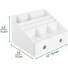 imagemDesign Plastic Home Office Storage Bin Desk Organizer for Desktops Tables Work Spaces  Holds Scissors Pens Markers Highlighters Tape Folders Note Pads Supplies  2 Drawers  White