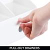 imagemDesign Plastic Home Office Storage Bin Desk Organizer for Desktops Tables Work Spaces  Holds Scissors Pens Markers Highlighters Tape Folders Note Pads Supplies  2 Drawers  White