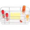 imagemDesign Plastic Home Office Storage Organizer Bin  Divided Holder for Cabinet Countertop Desk Workspace  for Gel Pens Colored Pencils Erasers Washi Tape Paper Clips  14 Compartments  Clear