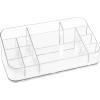 imagemDesign Plastic Home Office Storage Organizer Bin  Divided Holder for Cabinet Countertop Desk Workspace  for Gel Pens Colored Pencils Erasers Washi Tape Paper Clips  14 Compartments  Clear