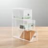 imagemDesign Plastic Stackable Desktop Organizer Tower Storage Station with 3 Drawers for Home Office  Holds Pens Sticky Notes Binder Clips Notepads Gel Pens or Erasers  Lumiere Collection  Clear