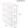 imagemDesign Plastic Stackable Desktop Organizer Tower Storage Station with 3 Drawers for Home Office  Holds Pens Sticky Notes Binder Clips Notepads Gel Pens or Erasers  Lumiere Collection  Clear