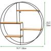 imagemDesign Round Metal Wall Mount Display Organizer Holder 4 Shelf  to Store and Show Off Small Collectibles Figurines Mugs Succulent Plants  BlackNatural