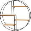 imagemDesign Round Metal Wall Mount Display Organizer Holder 4 Shelf  to Store and Show Off Small Collectibles Figurines Mugs Succulent Plants  BlackNatural