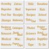 imagemDesign Home Organization Labels Preprinted Label Stickers for Office Storage and Cleaning Household Organizing for Jars Canisters Containers Bins and Boxes 32 Count ClearMetallic Gold