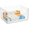 imagemDesign Large Modern Plastic Open Front Dip Storage Organizer Bin Basket for Kitchen Organization Shelf Cupboard Cabinet and Pantry Organizing Decor Ligne Collection Clear