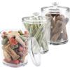 imagemDesign Tall Plastic Pet Storage Canister Jar with Lid  Holds DogPuppy Food Treats Toys Medical Dental and Grooming Supplies  Medium  3 Pack  Clear