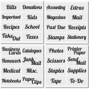 imagemDesign Home Organization Labels  Preprinted Label Stickers for Office Storage and Cleaning  Household Organizing for Jars Canisters Containers Bins and Boxes  32 Count  Black