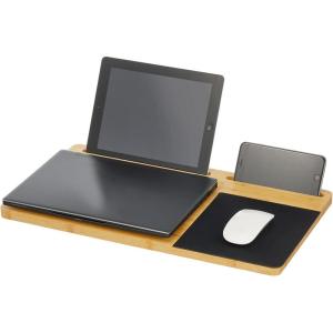 imagemDesign Portable Bamboo Wood Lapdesk Table Tray for Laptop with Slots for Phone and Tablet  Left and RightHanded Design for Work Writing Artists Dorm Homework and Crafting  NaturalTan