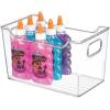 imagemDesign Deep Plastic Storage Organizer Bin Craft Room Organization for Classroom Studio Shelves and Closet  Storage for Sewing Art Supplies Yarn and Tools  Ligne Collection  8 Pack  Clear