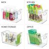 imagemDesign Deep Plastic Storage Organizer Bin Craft Room Organization for Classroom Studio Shelves and Closet  Storage for Sewing Art Supplies Yarn and Tools  Ligne Collection  8 Pack  Clear
