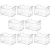 imagemDesign Deep Plastic Storage Organizer Bin Craft Room Organization for Classroom Studio Shelves and Closet  Storage for Sewing Art Supplies Yarn and Tools  Ligne Collection  8 Pack  Clear