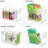 imagemDesign Deep Plastic Storage Organizer Bin Craft Room Organization for Classroom Studio Shelves and Closet  Storage for Sewing Art Supplies Yarn and Tools  Ligne Collection  4 Pack  Clear