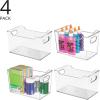 imagemDesign Deep Plastic Storage Organizer Bin Craft Room Organization for Classroom Studio Shelves and Closet  Storage for Sewing Art Supplies Yarn and Tools  Ligne Collection  4 Pack  Clear