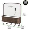 imagemDesign Dry Erase Board with Mail and Key Organizer for Kitchen Hallway Entryway  Wall Mount Bronze
