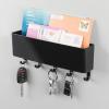 imagemDesign Mail Letter Holder Key Rack Organizer for Entryway Kitchen  Wall Mount Black