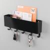 imagemDesign Mail Letter Holder Key Rack Organizer for Entryway Kitchen  Wall Mount Black