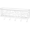 imagemDesign Wall Mount Metal Entryway Storage Organizer Mail Sorter Basket with 5 Hooks  Letter Magazine Coat Leash and Key Holder for Entryway Mudroom Hallway Kitchen Office  SatinMatte White