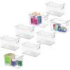 imagemDesign Deep Plastic Storage Organizer Bin Craft Room Organization for Classroom Studio Shelves and Closet Storage for Sewing Art Supplies Yarn and Tools Ligne Collection 8 Pack Clear