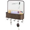imagemDesign Dry Erase Board with Mail and Key Organizer for Kitchen Hallway Entryway Wall Mount Bronze