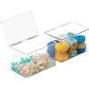 imagemDesign Small Plastic Stackable Lidded Craft Storage Box Stacking Container Bin Tubs with Labels for Hobby Crafts and Organizing Art Supplies 2 Bins 32 Printed Labels Clear