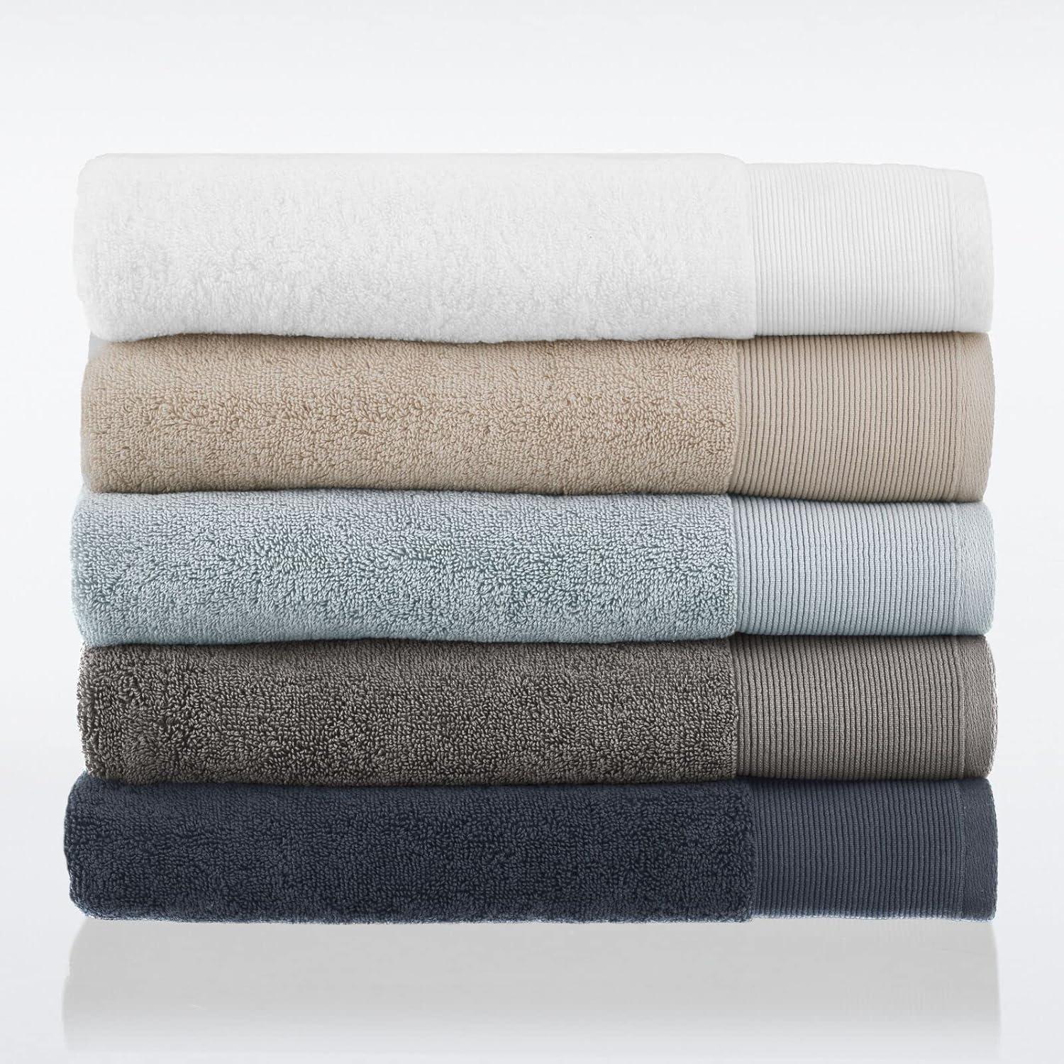 imageNate Home by Nate Berkus 100 Cotton Terry 4Piece Bath Towel Set  608 GSM Ultra Soft Thick and Absorbent Towels for Bathroom from mDesign  Set of 4 Snow White