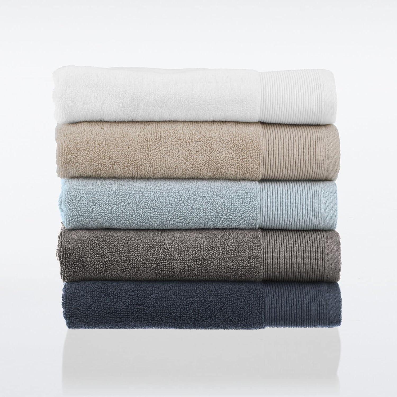 imageNate Home by Nate Berkus 100 Cotton Terry 4Piece Hand Towel Set  608 GSM Ultra Soft Thick and Absorbent Towels for Bathroom from mDesign  Set of 4 Snow White